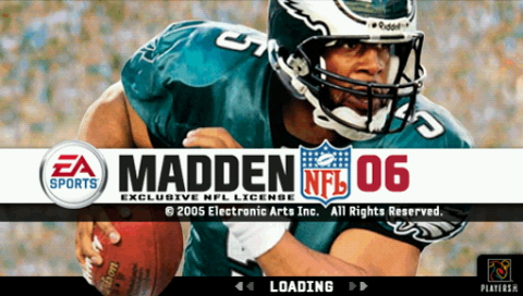 Madden NFL 06 title screen for PSP